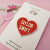 Taylor Swift Love Heart Enamel Pins (silver)