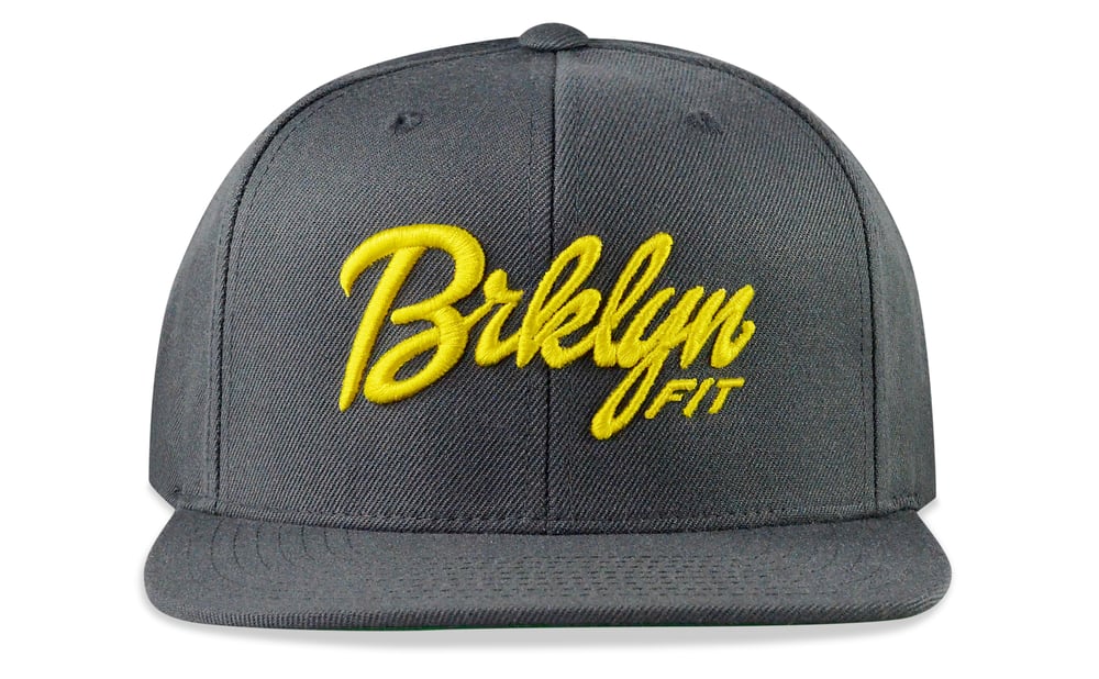 Image of BRKLYN FIT® LOGO - 3D (GREY/YELLOW) - SNAPBACK
