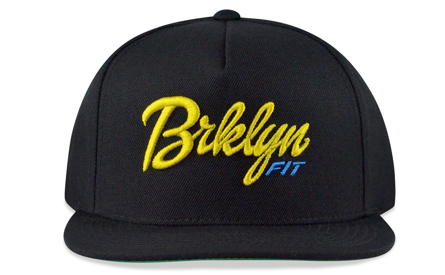 Image of BRKLYN FIT® LOGO - 3D (BLACK/YELLOW/BABY BLUE) - SNAPBACK