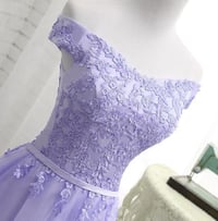 Image 2 of Adorable Lavender Off Shoulder Graduation Dress, Homecoming Dress
