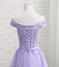 Image 3 of Adorable Lavender Off Shoulder Graduation Dress, Homecoming Dress