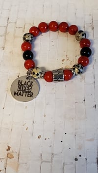 Image 2 of Red/Dalmatian Jasper Bracelet