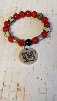 Image 3 of Red/Dalmatian Jasper Bracelet