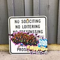 Trespassing Pros  - Painted Street Sign