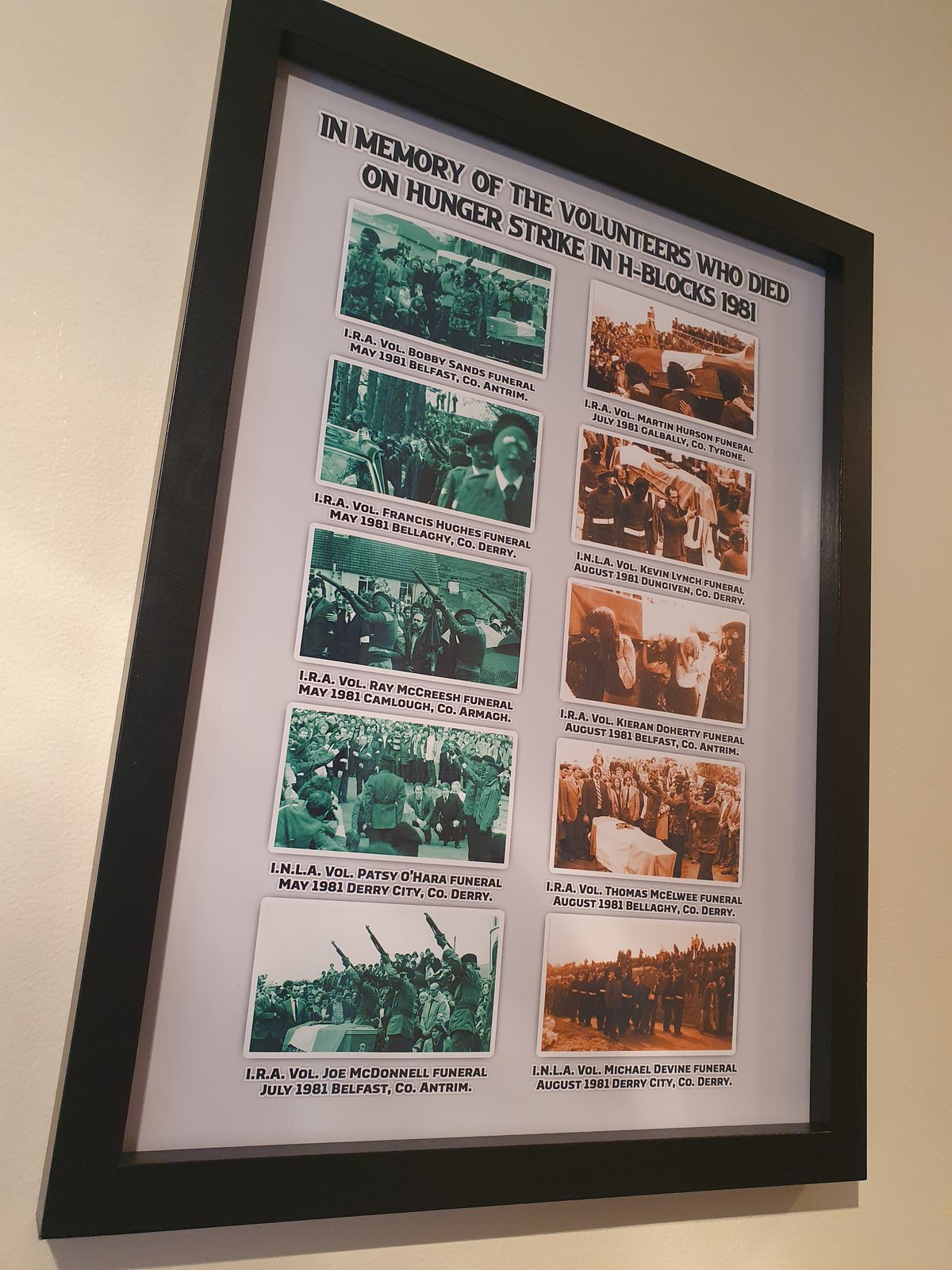 Irish Republican Rebel Rising 1916 Framed Martin McGuinness Proclamation 