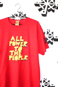 Image of all power tee in red 