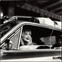 Dolly Parton inside Cadillac