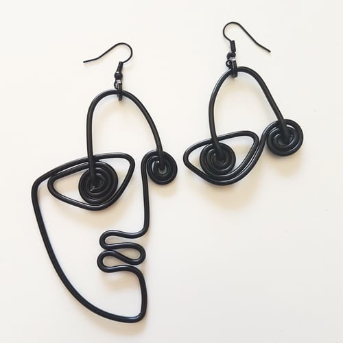 Image of doodle face earrings #3