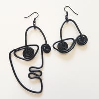 Image 4 of doodle face earrings #3