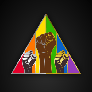 Image of TOGETHER BLM Pride Rainbow Pin