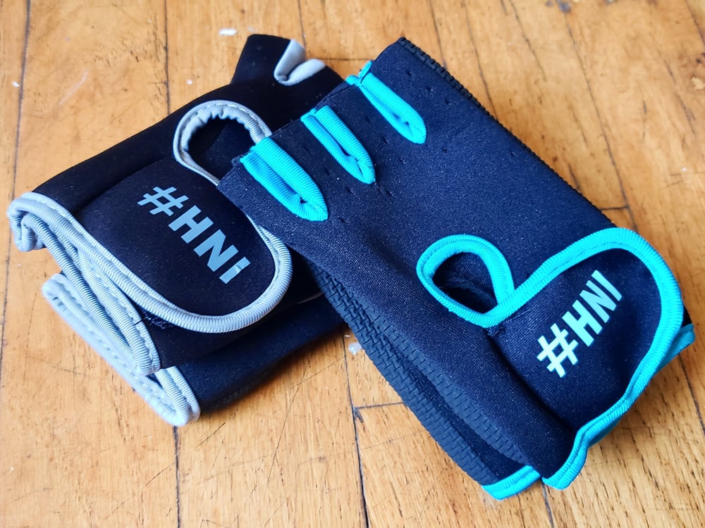 Image of Gray & Sky Blue #HardNOTImpossible Gloves 