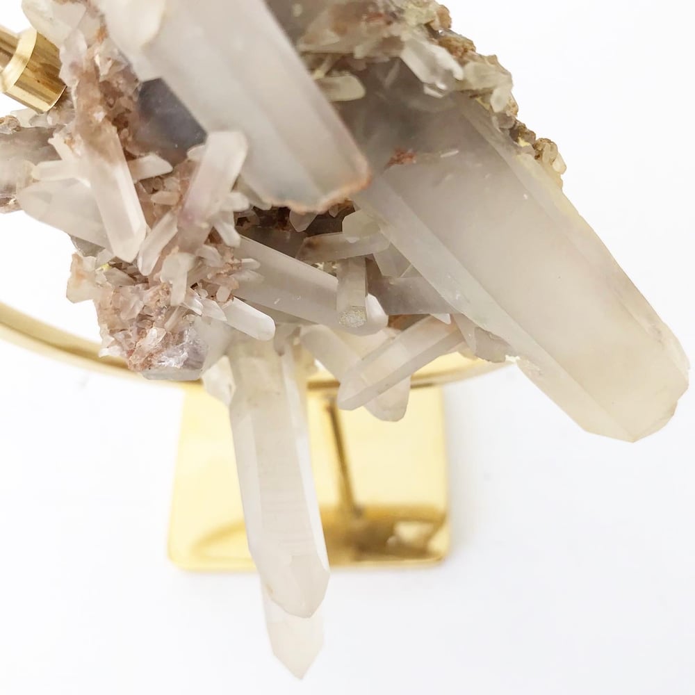 Image of Quartz no.96 + Brass Arc Stand