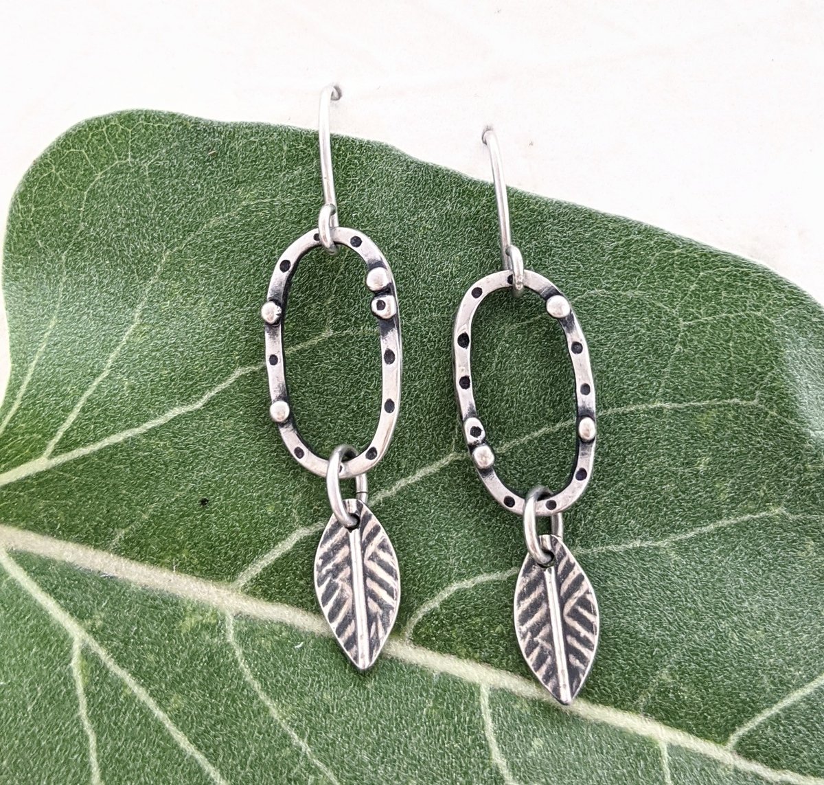 Image of Pebbles & Leaves Earrings