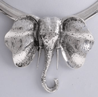 Image 4 of LargeElephant Head Necklace Set (Gold and Silver)