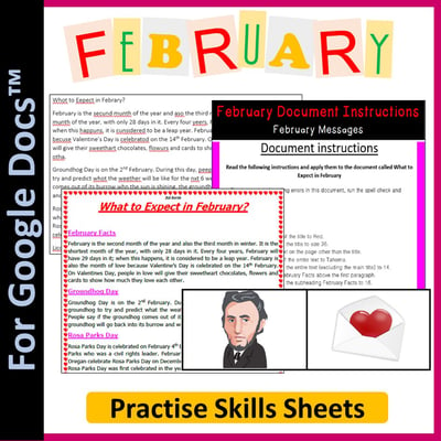 Image of Word Processing for Google Docs™: February & Valentines Day