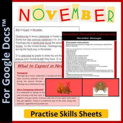 Image of Word Processing for Google Docs™: November (Thanksgiving)