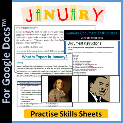 Image of Word Processing for Google Docs™: January (The New Year & Martin Luther King Day