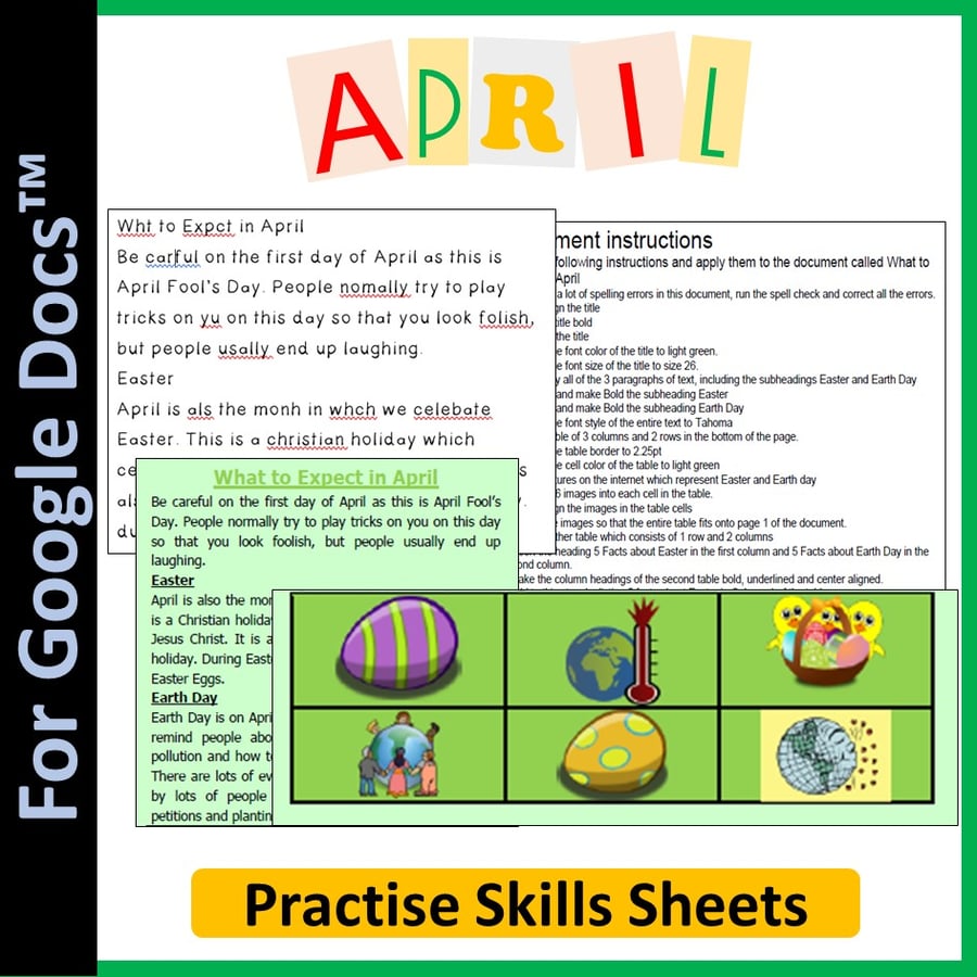 Image of Word Processing for Google Docs™ (April) - April Fool’s Day, Easter & Earth Day