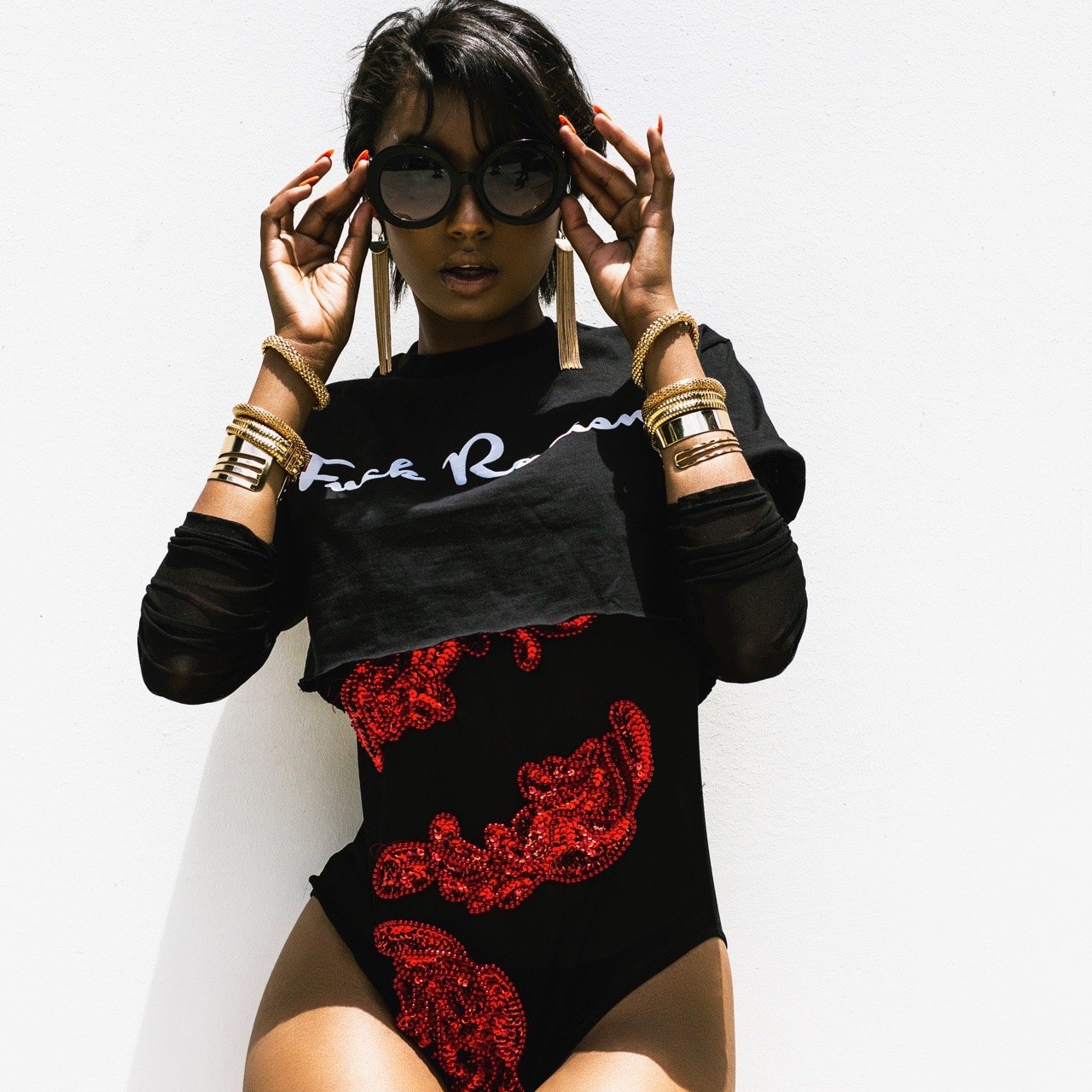 Image of Fuck Racism- Crop Top Black 