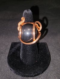 Image 1 of Adjustable Shungite Sphere Ring #4 Karelia, Russia