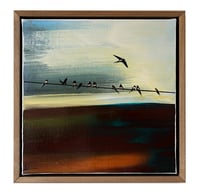 Image 1 of Original Canvas - Swallows - 30cm x 30cm