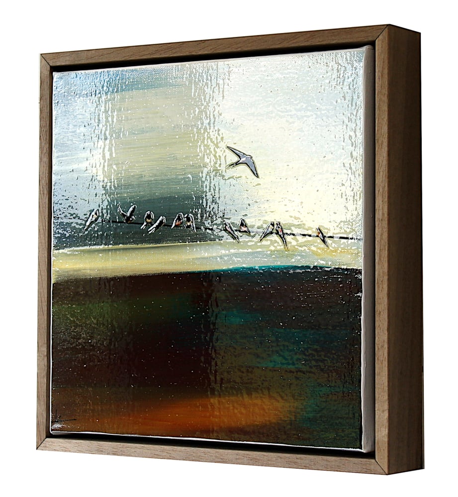 Image of Original Canvas - Swallows - 30cm x 30cm