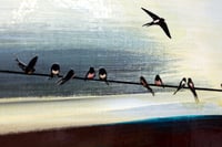 Image 3 of Original Canvas - Swallows - 30cm x 30cm