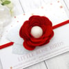 Red Rose Flower Bloom - Choice of Gold / Silver or White Leaves