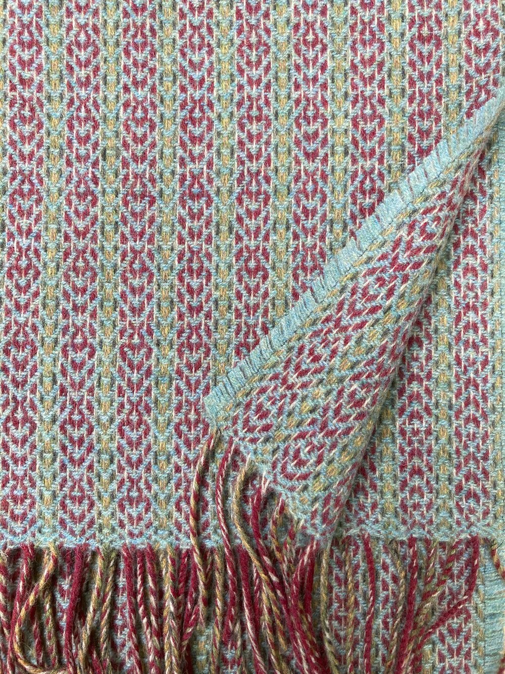Image of Berry & Eucalyptus 'Deco Fan' scarf