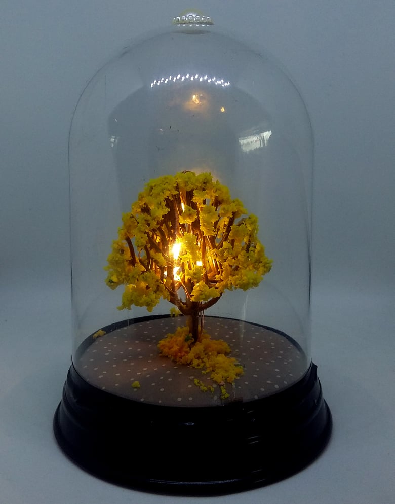 Image of Autumn Yellow Bell Jar Lamp 