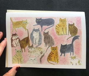 Image of Cats Galore. Note card set.