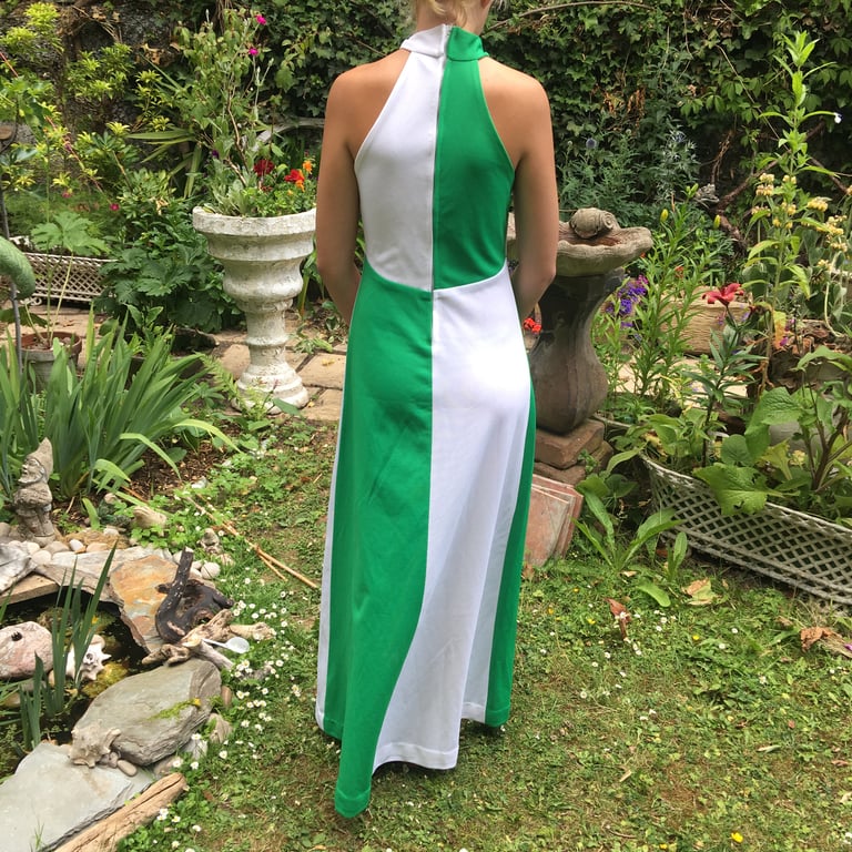 1970s colour block twist halter-neck Image 3