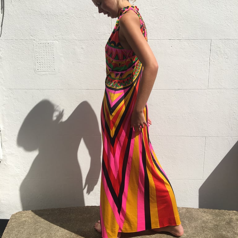 1970s jewel coloured jersey maxi dress Image 2