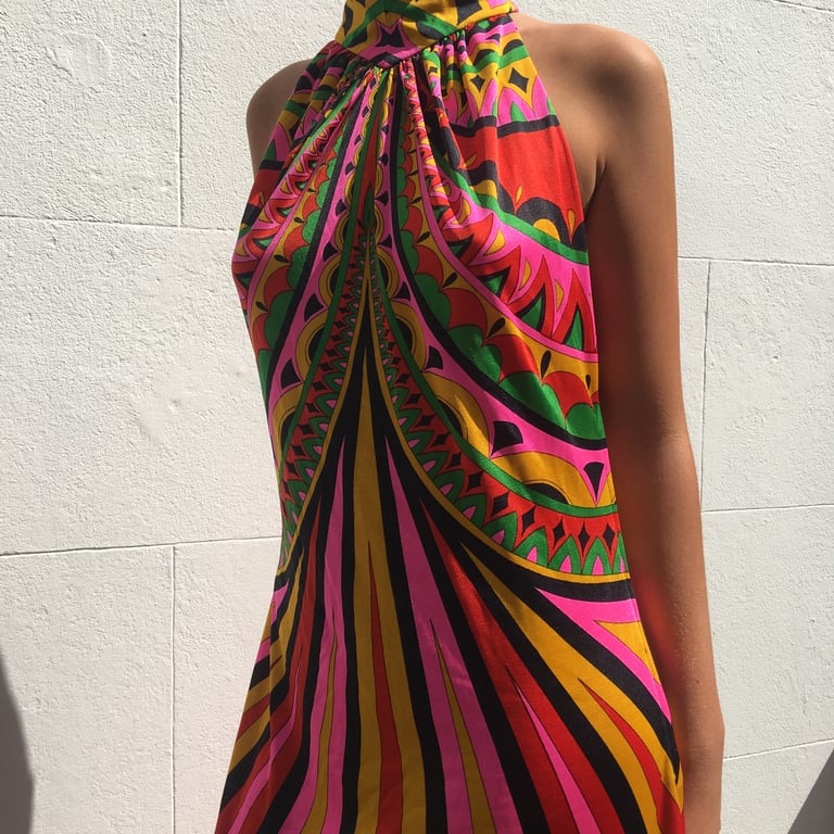 1970s jewel coloured jersey maxi dress Image 5