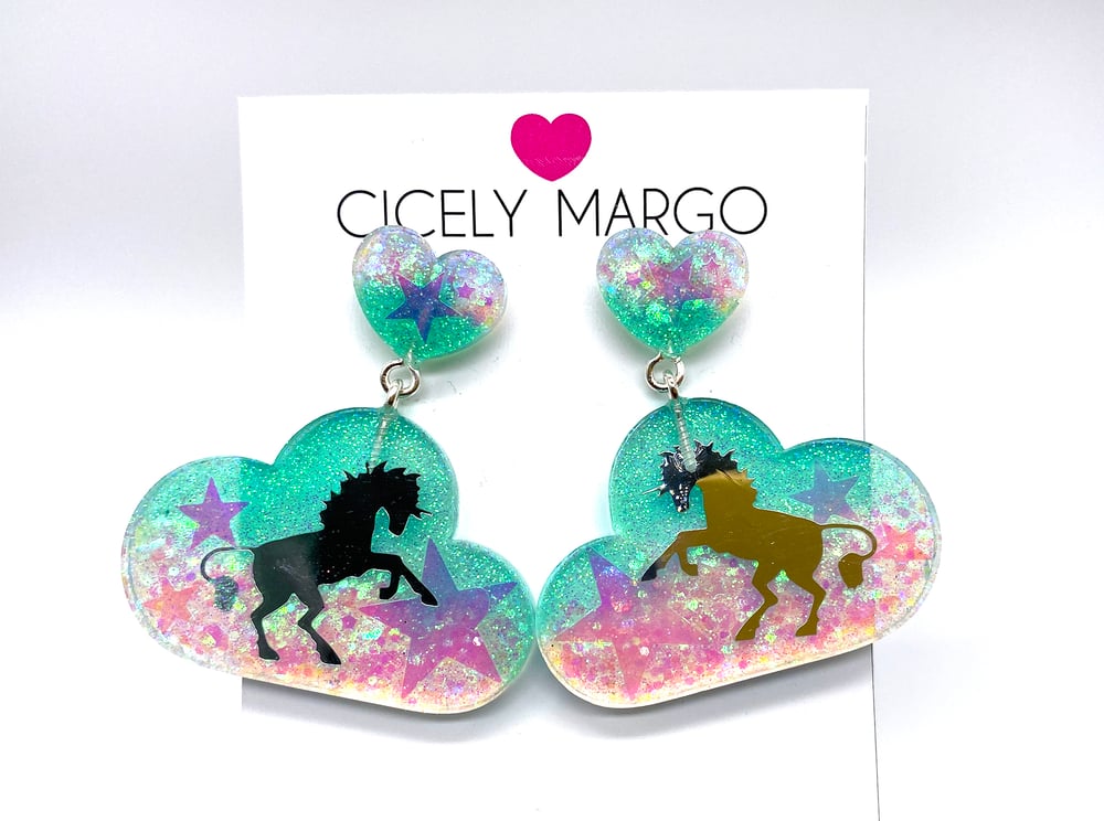 Image of Cloud Unicorn Statement Earrings