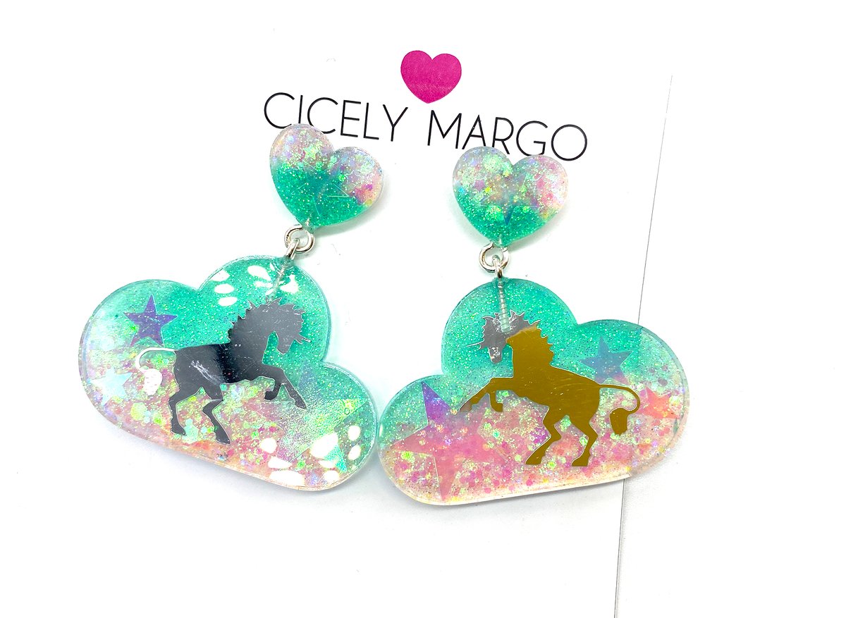 Image of Cloud Unicorn Statement Earrings