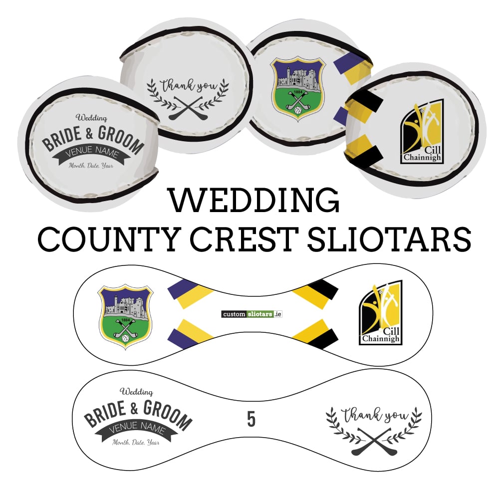 Image of COUNTY CRESTS - CUSTOM WEDDING SLIOTARS  - FREE SHIPPING