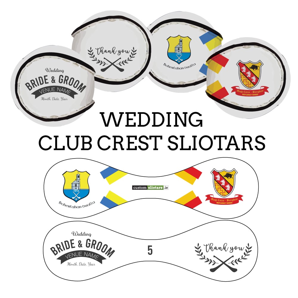 Image of CLUB CREST - CUSTOM WEDDING SLIOTARS - FREE SHIPPING