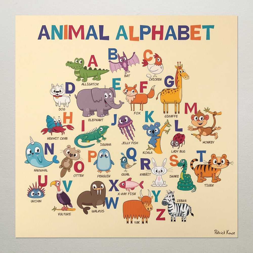 Animal Alphabet Poster / Super 90's