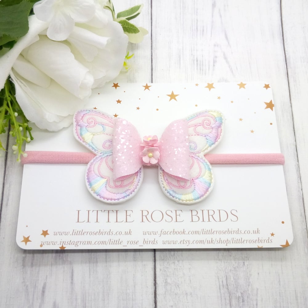 Pink Pastel Butterfly Bow 