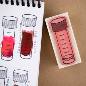 Sample Vial Rubber Stamp