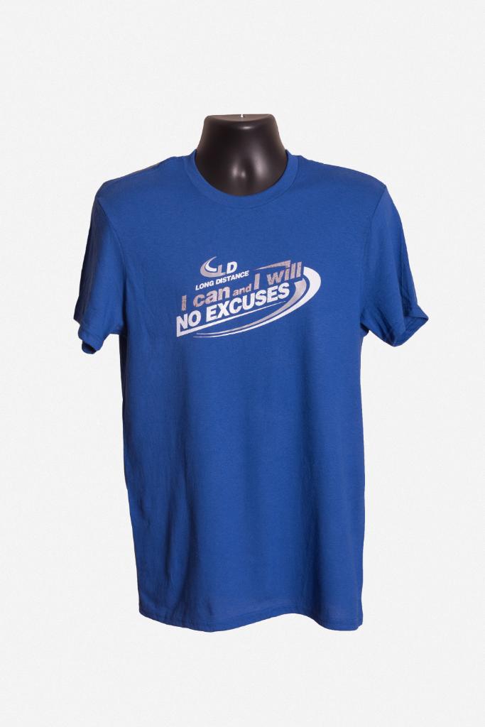 Image of Blue "No excuses" T-shirt