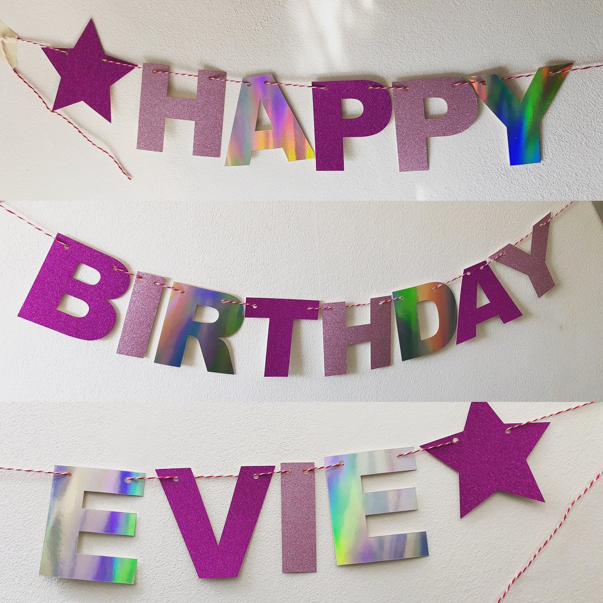 Image of Custom Bunting in glitter or holographic card