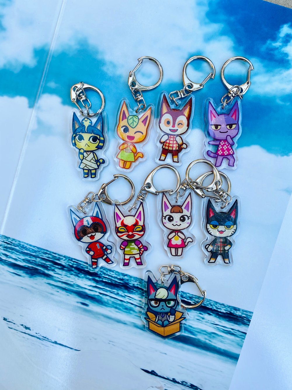 ACNH: Small Glittering Friends Keychains