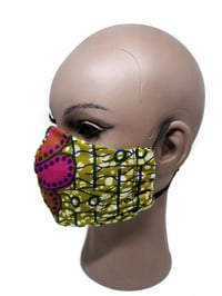 Image 2 of Green African Print Face Mask 