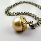 Image of Acorn Pearl Necklace - choose your colour