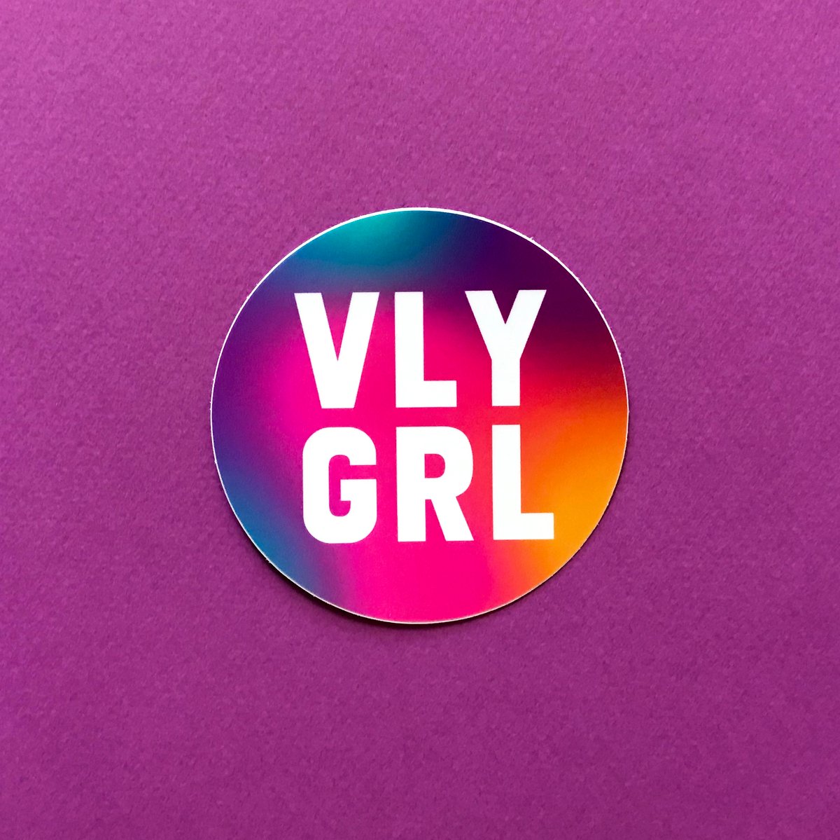 Image of VLY GRL Rainbow Logo Sticker