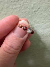 Image 4 of Size 5 Garnet & Moss Agate Copper Ring
