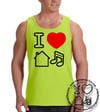 NEON GREEN I Love House Music Tank Top