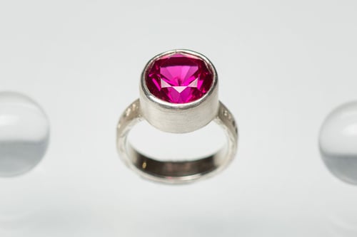 Image of "Sun loving" silver ring with corundum · APRICUS ·